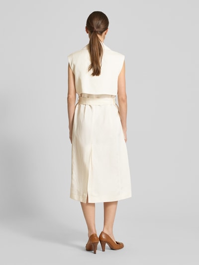 BOSS Midikleid mit Bindegürtel Modell 'Cifasia' Offwhite 5