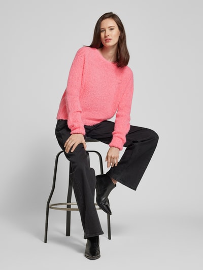 Rich & Royal Gebreide pullover met ronde hals Roze - 1