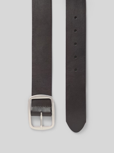 Produktfoto, Gürtel aus echtem Rindsleder Modell 'ARINA' von Marc O'Polo in Schwarz mit matter Oberfläche, silberner Schnalle, Damen Gürtel