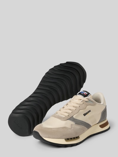 Produktfoto, Sneaker mit Schnürverschluss Modell 'RYDER' von Blauer USA, Material-Mix, abgerundete Spitze, strukturierte Sohle, Label-Detail