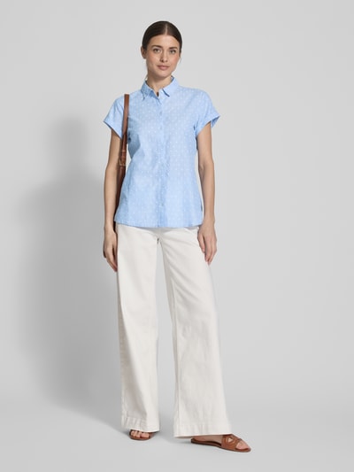 Jake*s Casual Bluzka o kroju regular fit z listwą guzikową Błękitny 1