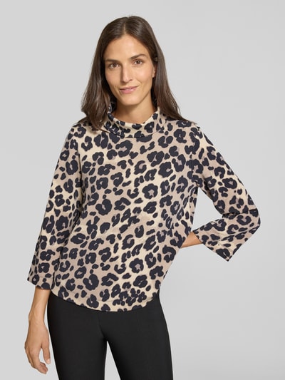 s.Oliver BLACK LABEL Relaxed fit sweatshirt met luipaardprint Zwart - 3