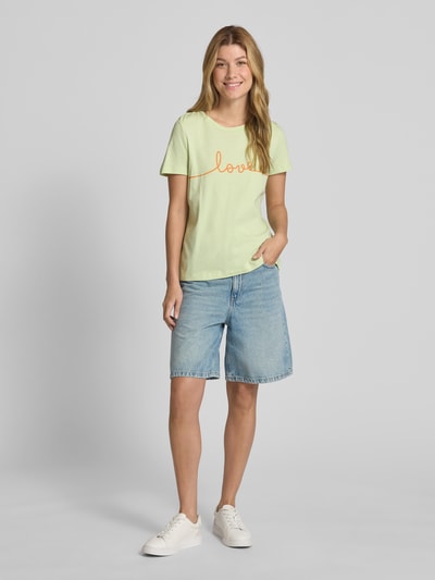 Vero Moda Regular fit T-shirt van puur katoen, model 'KAMI' Lichtgroen - 1