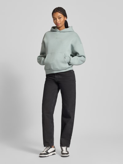 Review Hoodie met labelstitching Bleu - 1