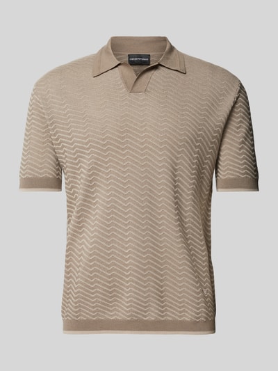 Emporio Armani Regular Fit Poloshirt mit Strukturmuster Beige 2