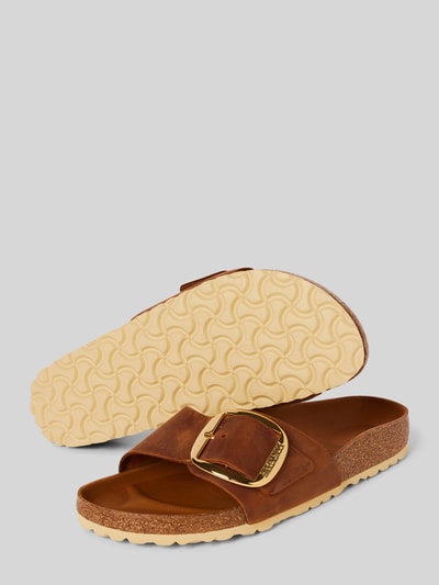 Birkenstock Slides aus echtem Leder Modell 'Madrid' Cognac 4