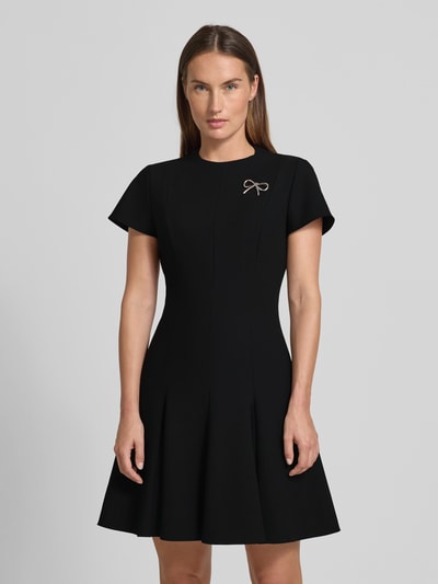 HUGO Sukienka etui rozkloszowana z dodatkiem wiskozy model ‘KEJULI’ Czarny 4