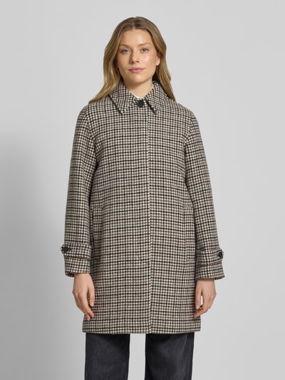 Gant Regular fit lange jas met platte kraag, model 'Car' Ecru - 4