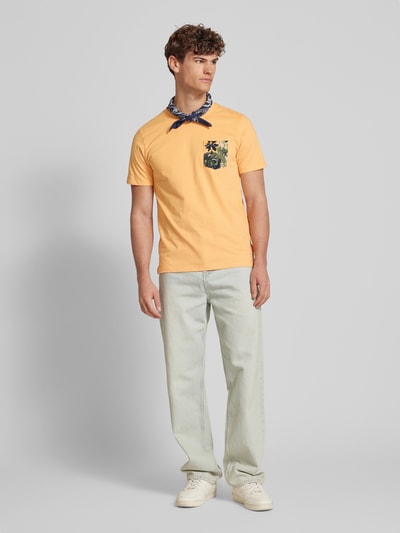 Blend T-Shirt mit geripptem Rundhalsausschnitt Modell 'BHJEM' Orange 1