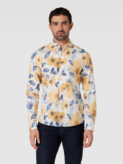 JOOP! Collection Slim fit vrijetijdsoverhemd met all-over print Geel - 4