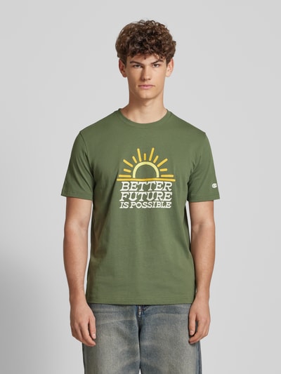 CHAMPION T-Shirt mit Label-Details Oliv 4