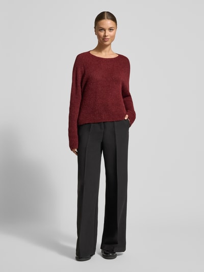 Drykorn Strickpullover mit Rundhalsausschnitt Modell 'IMENY' Bordeaux 1