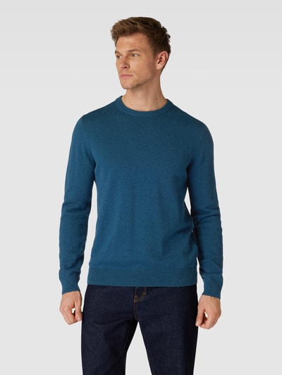 Christian Berg Men Sweter z dzianiny z efektem melanżu Szmaragdowy melanż 4