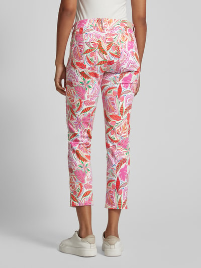 Gardeur Slim Fit Hose mit floralem Allover-Print Modell 'ZURI' Pink 5