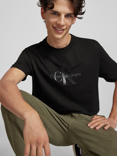 Calvin Klein Jeans T-Shirt mit Label-Print Black 3