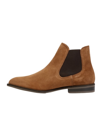 Selected Homme Chelsea Boots aus Veloursleder Modell 'Louis' Cognac 4