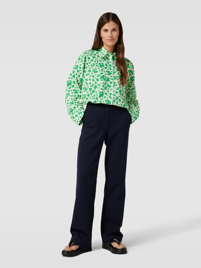 Repeat Overhemdblouse met all-over motief Groen - 1