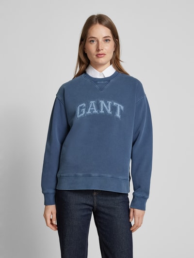 Gant Sweatshirt mit Label-Detail Jeansblau 4