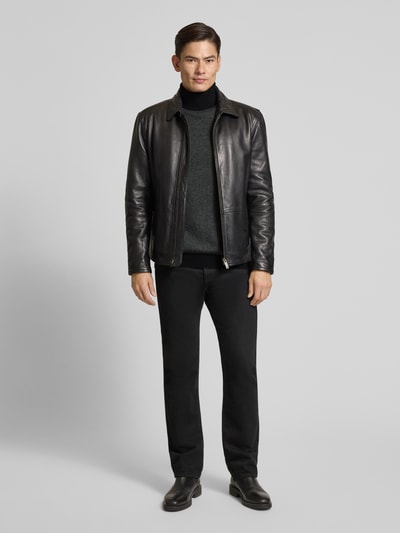 Tommy Hilfiger Regular fit coltrui van een mix van katoen en kasjmier Zwart - 1