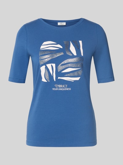 s.Oliver RED LABEL Regular fit T-shirt van katoenmix Oceaanblauw - 2