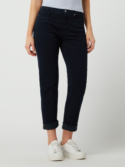 Cambio Straight fit jeans met stretch, model 'Pearlie' Donkerblauw - 4