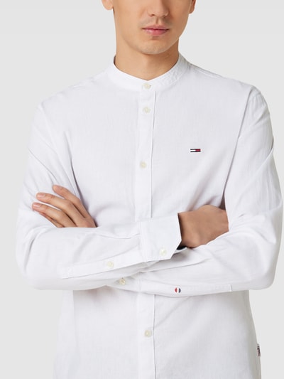 Tommy Jeans Freizeithemd mit Rundhalsausschnitt Modell 'MAO' Weiß 3