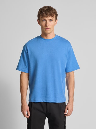 SELECTED HOMME Loose fit T-shirt van katoenmix Jeansblauw - 4