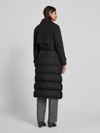 Windsor Płaszcz z kołnierzem z połami i paskiem Ciemnoszary melanż 5