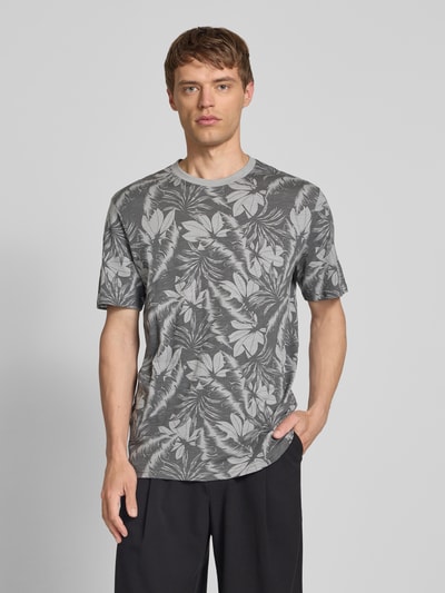 Only & Sons T-Shirt mit geripptem Rundhalsausschnitt Modell 'PERRY' Anthrazit 4