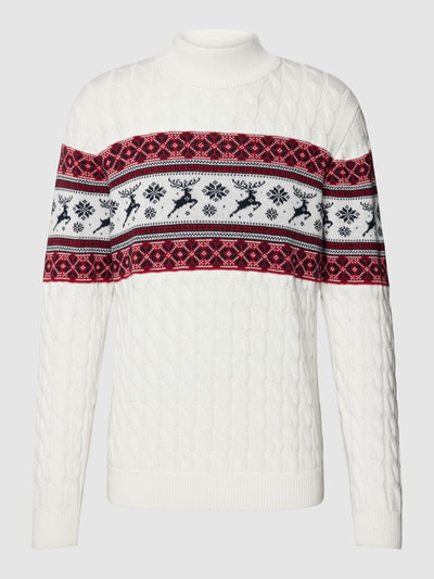 MCNEAL Strickpullover mit Allover-Print Offwhite 2