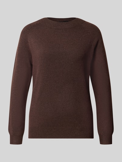 Produktfoto, brauner Regular Fit Pullover mit Rundhalsausschnitt Modell 'RICA' von ONLY, glatte Struktur, Damen Pullover von ONLY