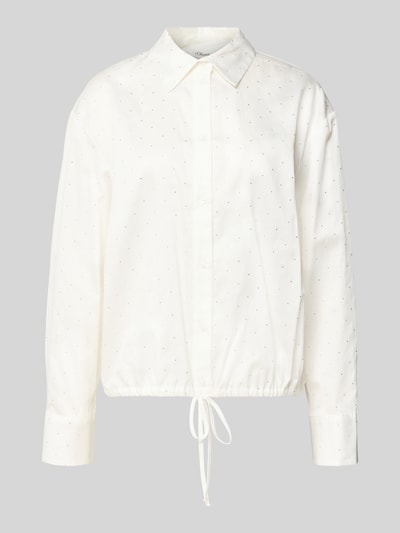 s.Oliver RED LABEL Relaxed fit overhemdblouse van puur katoen Offwhite - 1