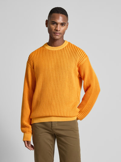 BOSS Orange Strickpullover mit gerippten Abschlüssen Modell 'Agolan' Orange 4