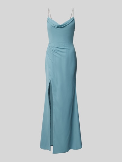 Luxuar Abendkleid mit Wasserfall-Ausschnitt Ocean 2