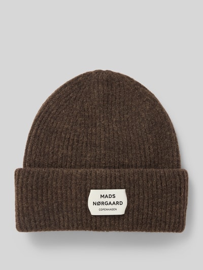 MADS NØRGAARD Beanie van scheerwolmix, model 'Tosca Anju' Donkerbruin - 1