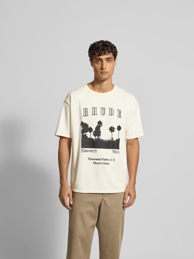 RHUDE T-Shirt mit Label-Print Offwhite 4