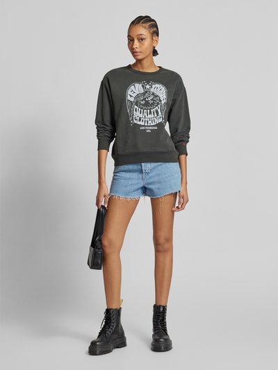 Levi's® Sweatshirt mit gerippten Abschlüssen Black 1