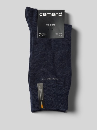 camano Socken im unifarbenen Design im 4er-Pack Dunkelblau Melange 3