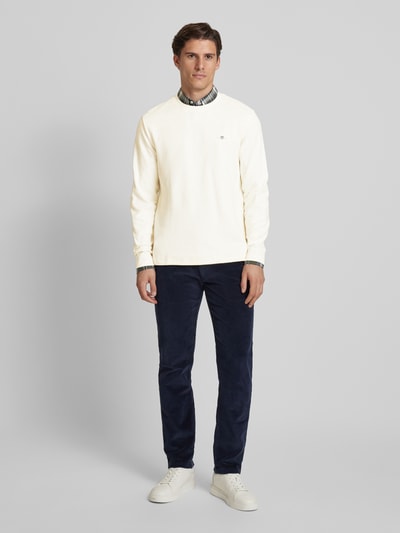 Gant Sweatshirt mit Label-Stitching Offwhite 1