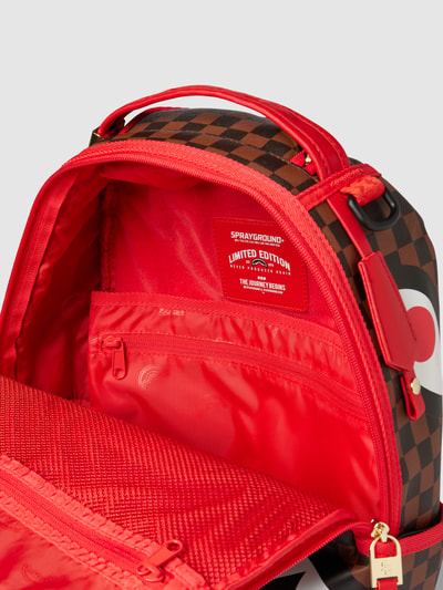Sprayground Rucksack mit Allover-Muster Modell 'RED SHARKS IN PARIS' Mittelbraun 9