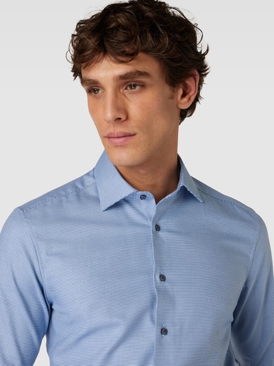 Eterna Slim Fit Slim fit zakelijk overhemd met structuurmotief Bleu - 3