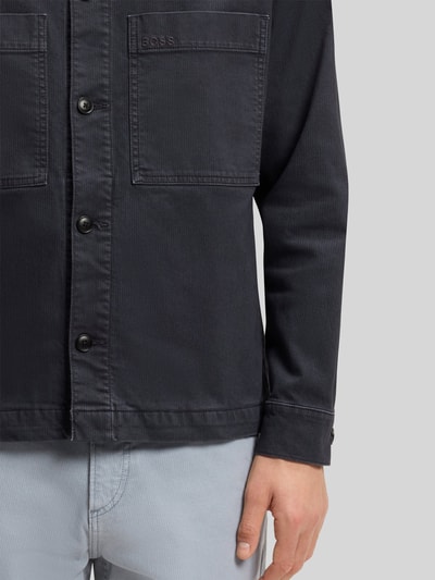 BOSS Orange Regular Fit Hemdjacke aus Baumwoll-Mix Marine 6