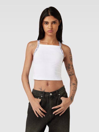 Calvin Klein Jeans Korte top met bandjes met labelprint Wit - 4