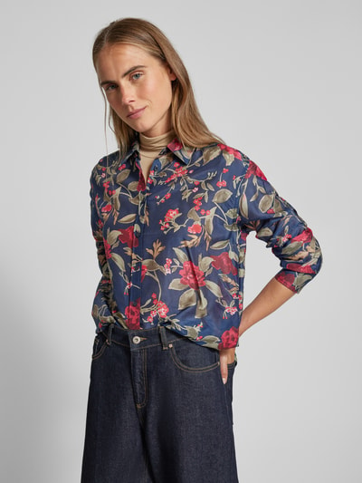 Gant Regular Fit Bluse mit durchgehender Knopfleiste Marine 3