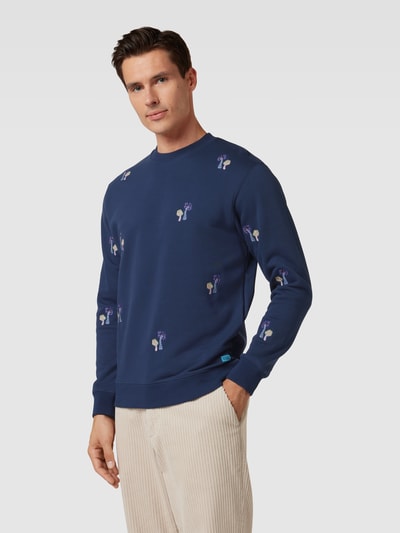 Scotch & Soda Sweatshirt mit Allover-Muster Marine 4