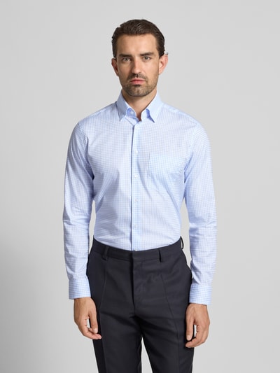 SEIDENSTICKER REGULAR FIT Koszula biznesowa o kroju regular fit z kołnierzykiem typu kent i kieszenią na piersi Błękitny 4