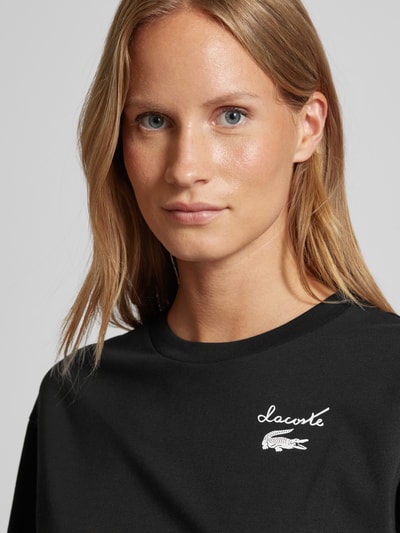 Lacoste Sport T-shirt z nadrukiem z logo Czarny 3