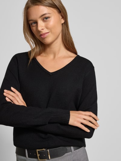 Christian Berg Woman Bluzka z długim rękawem o kroju regular fit z imitacji dzianiny z mieszanki wiskozy Czarny 3