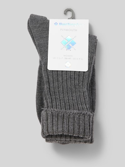 Burlington Socken mit Label-Detail Modell 'PLYMOUTH' Dunkelgrau 3