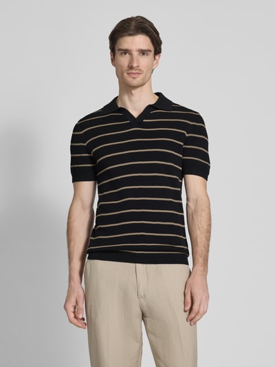 Christian Berg Men Poloshirt mit V-Ausschnitt Black 4